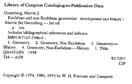 Data, Greenberg's book