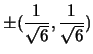 $\pm(\frac{1}{\sqrt{6}},\frac{1}{\sqrt{6}})$