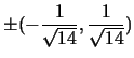 $\pm(-\frac{1}{\sqrt{14}},\frac{1}{\sqrt{14}})$