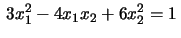 $\,3x_1^2-4x_1x_2+6x_2^2=1\,$
